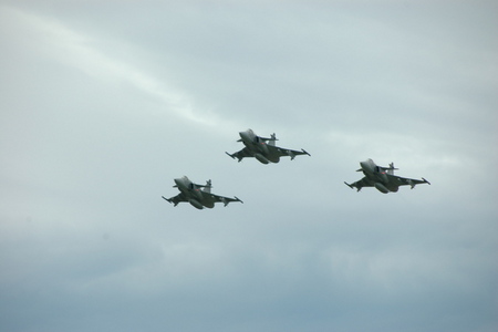 Průlet gripenů nad základnou v Čáslavi