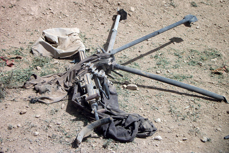 Povstalcům zabavený čínský kulomet Type-77 ráže 12,7 mm