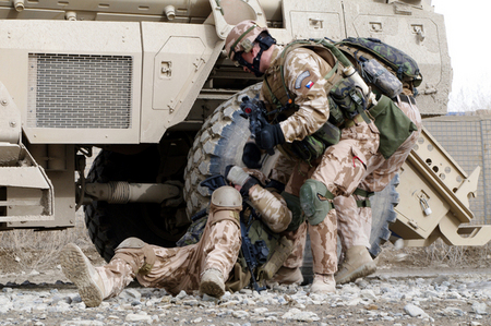 The wounded must be get from dangerous area to a shelter as soon as possible