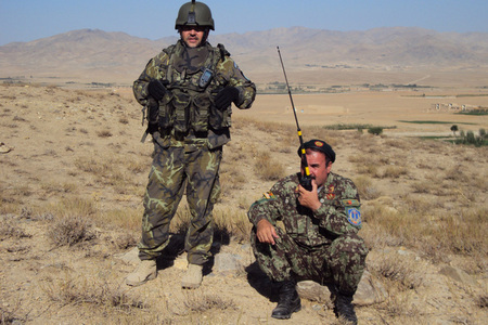 Commander of the operation communicating