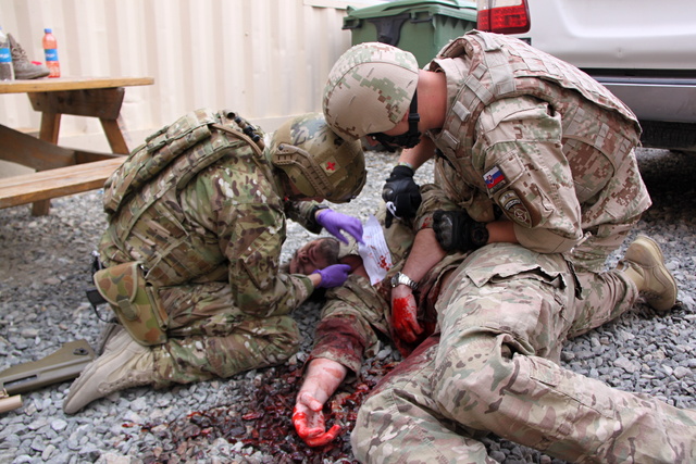 Ošetření na místě úrazu. 