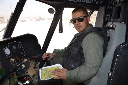 An Afghan pilot of Mi-17