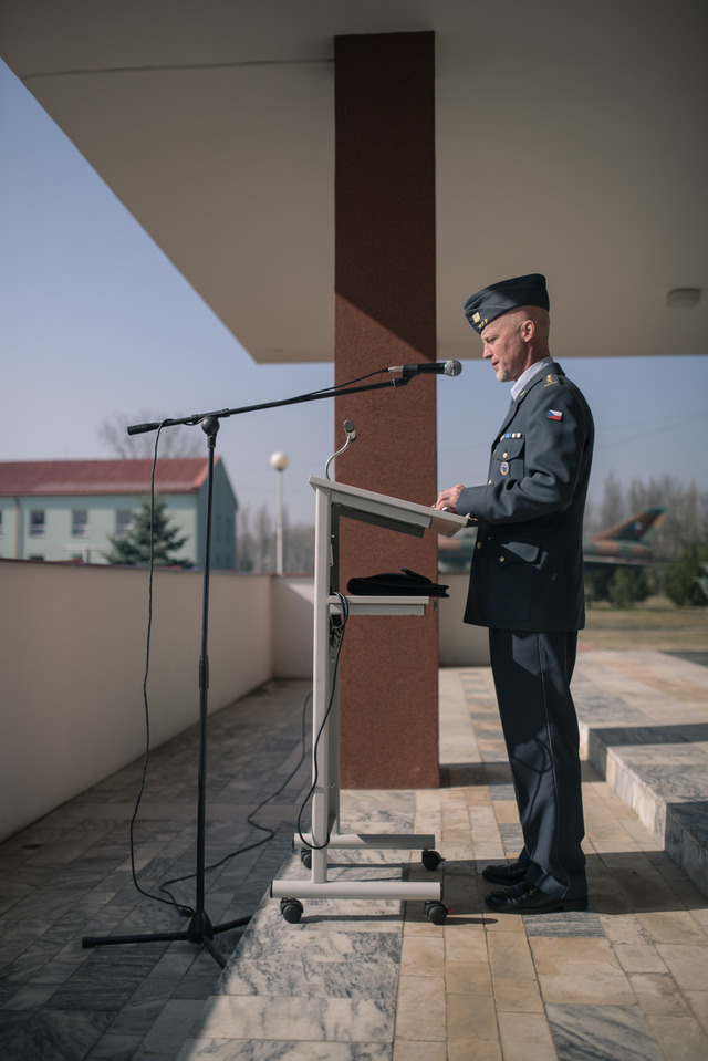 Zástupce velitele 21. zTL plk. Rejman při svém vystoupení