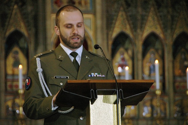 Biblické čtení přednesl nadpraporčík Pavel Stehlík, válečný veterán mise PRT v Afghánistánu. 