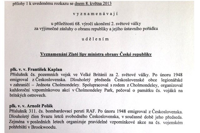 Medailonky vyznamenaných