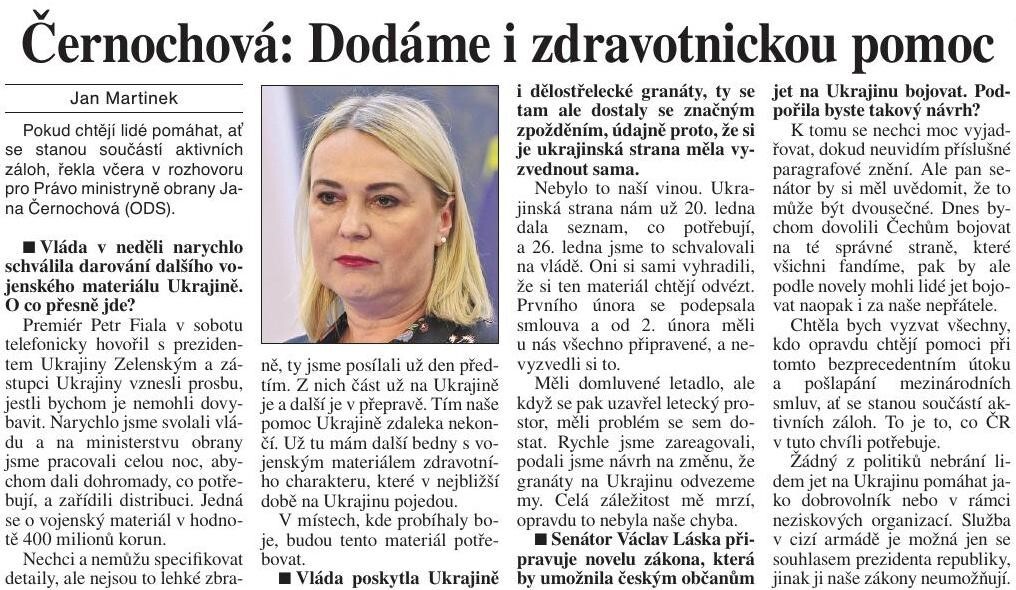 Článek v Právu