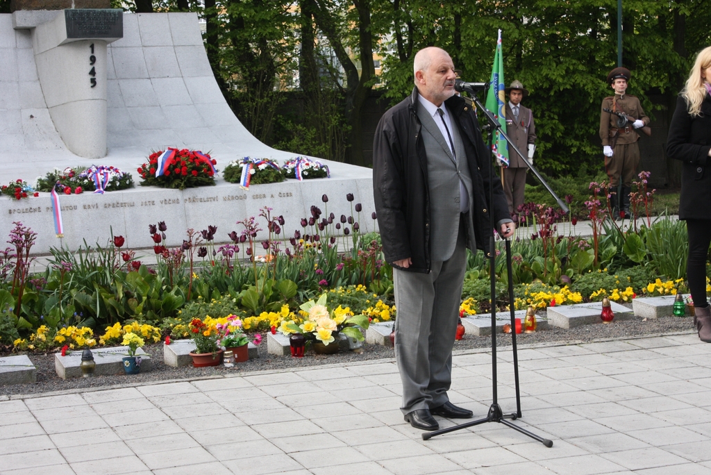 Zástupce ČSBS na Praze 4 Jiří Pitín během svého projevu