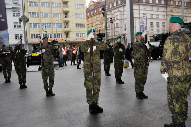 Zahájení programu před obchodním centrem Flora patřilo vojákům Čestné stráže Armády České republiky, kteří za předvedenou exhibici vždy sklidili velký potlesk návštěvníků