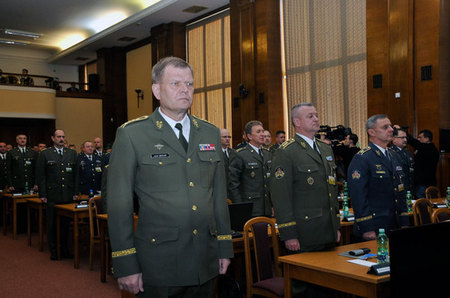 Velitelské shromáždění náčelníka Generálního štábu AČR se konalo v hlavním sále Ministerstva obrany