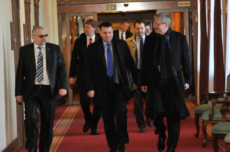 Příchod polské delegace na Ministerstvo obrany ČR