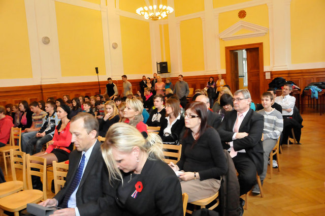 Auditórium tiskové konference k problematice POKOS