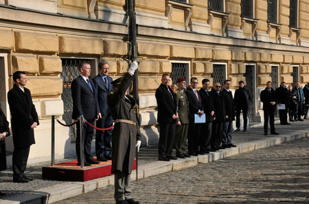 Z přivítání polského hosta s vojenskými poctami na Ministerstvu obrany ČR v Praze