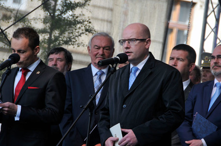 Na oslavách v Plzni s projevem vystoupil i premiér Bohuslav Sobotka
