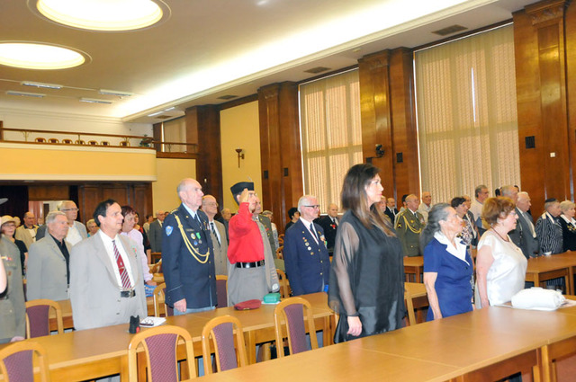 Ze zahájení slavnostního setkání v hlavním sále MO ČR