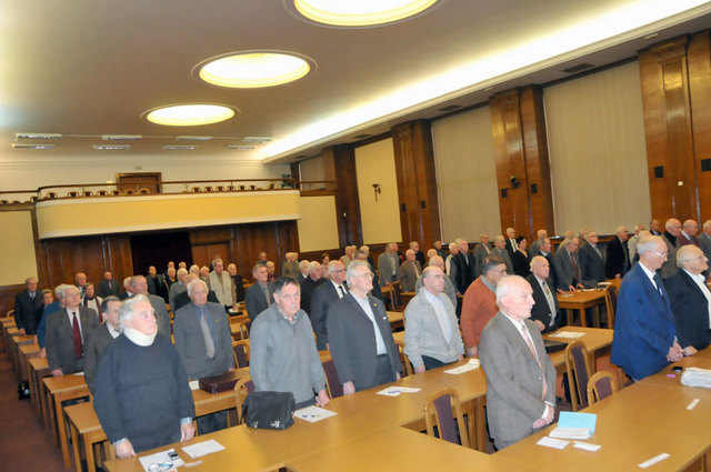 Delegáti X. sjezdu Svazu Pomocných technických praporů - Vojenských táborů nucených prací