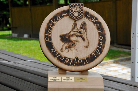 Putovní pohár, který letos neobhájil nadpraporčík Martin Kobrč a naopak získal na rok rotný Antonín Málek za výkon svého svěřence Ronyho