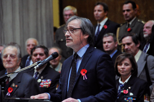 Ministr obrany Martin Stropnický při projevu k vyznamenaným