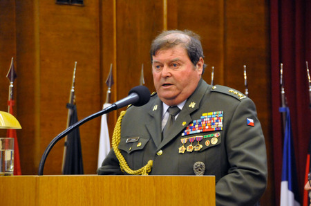 Závěrečné slovo patřilo předsedovi Českého svazu bojovníků za svobodu plukovníkovi v.v. Jaroslavu Vodičkovi