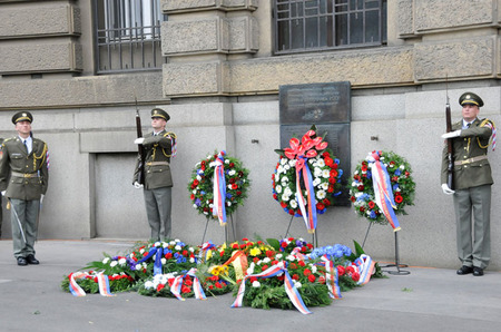 Pamětní deska připomínající jména popravených československých vojáků 