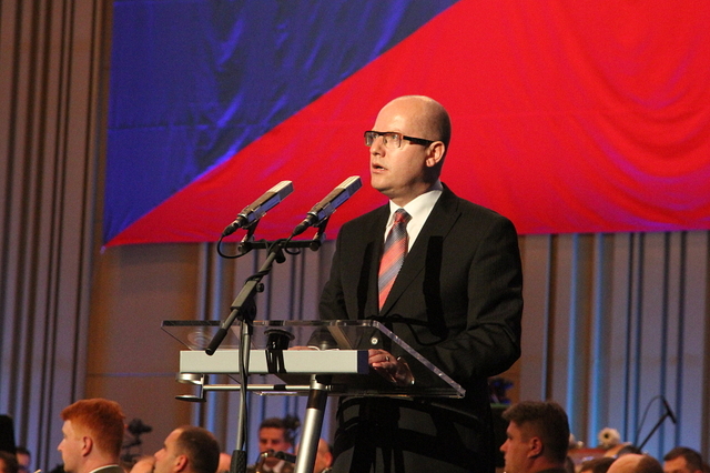 Premiér české vlády Bohuslav Sobotka v projevu podtrhl, že vděk  a úcta patří těm, kteří se zasloužili o vítězství nad nacisty v době 2. světové války