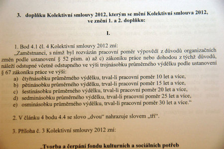 Doplněk kolektivní smlouvy zmírní sociální dopady nutné reorganizace