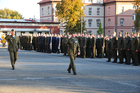 Rektor-velitel UO brigádní generál Bohuslav Přikryl během přehlídky