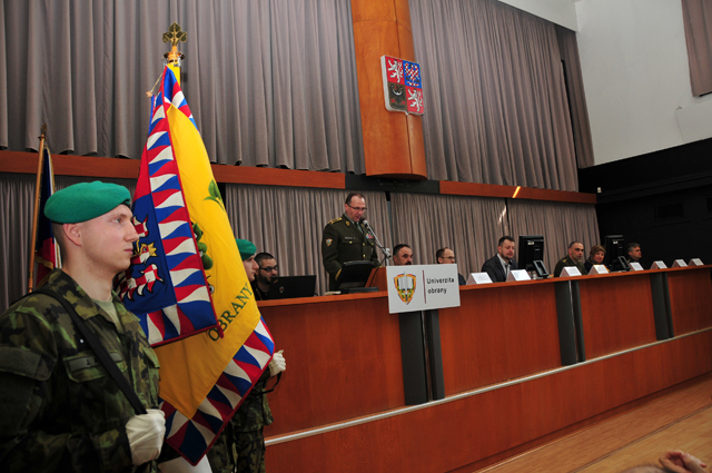 Projev rektora-velitele UO brigádního generála Bohuslava Přikryla