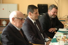 Zleva: Josef Načeradský, Michael Hrbata a Milan Bachan z odboru péče o válečné veterány 