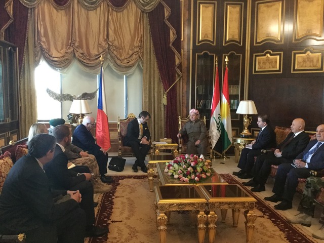 Přijetí delegace MO ČR u prezidenta Kurdské regionální vlády Masúda Barzáního