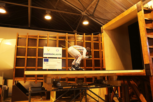 Ondřej Bank v aerodynamickém tunelu