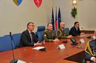 Ředitel CBVVS František Mičánek, rektor-velitel generál Bohuslav Přikryl a plukovník Jan Šmíd