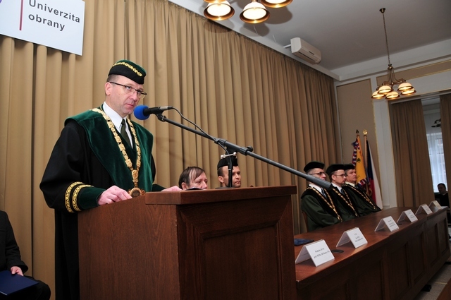 Projev rektora-velitele brigádního generála Bohuslava Přikryla