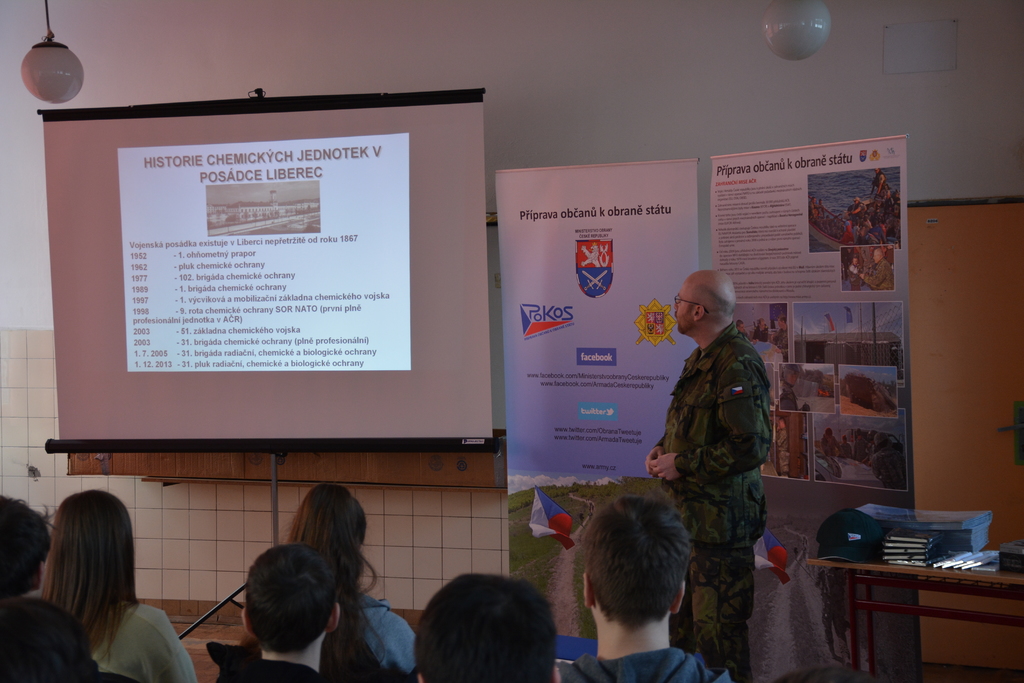 Přednáška o 31. pluku radiační, chemické a biologické ochrany Liberec