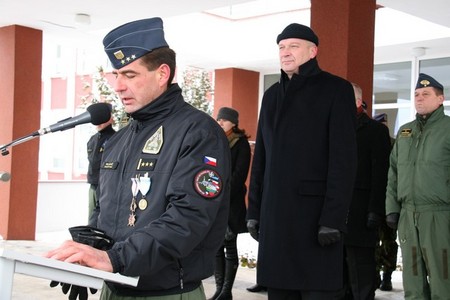 Projev velitele úkolového uskupení Baltic Air Policing plk. Petra Lančiho 