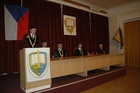 Projev pronesl děkan Fakulty vojenských technologií plukovník doc. Ing. Libor Dražan, CSc.