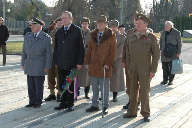 Účastníci pietního shromáždění ke Dni válečných veteránů