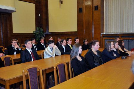 Mezi účastníky slavnostního setkání byli také studenti Střední školy gastronomie a služeb z Nové Paky