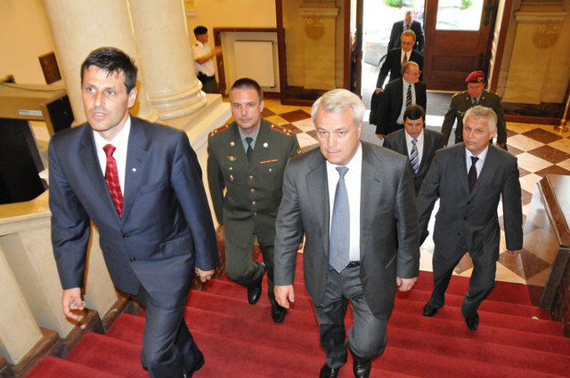 Příchod obou delegací na Ministerstvo obrany ČR v Praze
