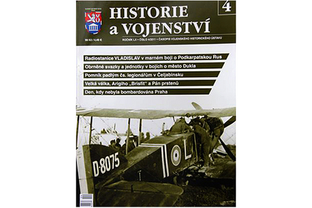 Titulní stránka Historie a vojenství 4/2011, na níž je letoun Bristol F.2B Fighter z období 1. světové války