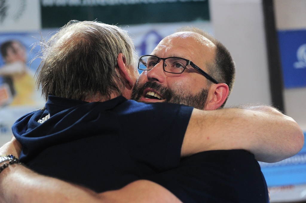   Trenerská radost z výhry - Jan Josef a Jiří Kotrč