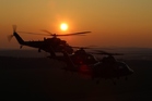  Vrtulníky při návratu ze společné mise v Jeseníkách na domovskou základnu v Náměšti 