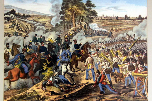 Vyobrazení bitvy u Hradce Králové 1866