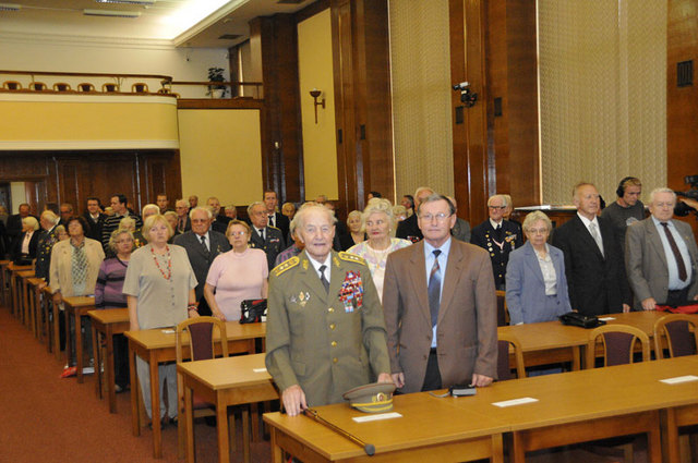 Slavnostní shromáždění k 69.výročí vyhlášení Slovenského národního povstání se konalo v hlavním sále Ministerstva obrany ČR