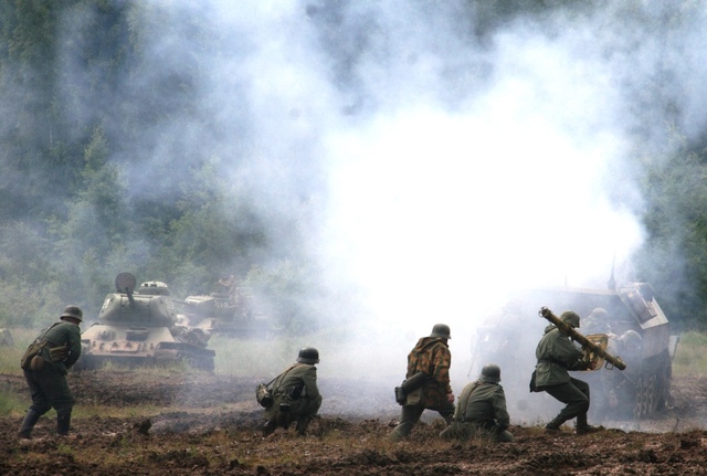 Ukázka historických bojů německé armády na demarkační linii