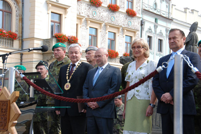 Nástup na náměstí v Pardubicích