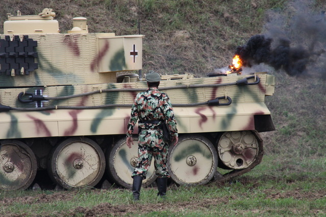 Hořící tank Tiger