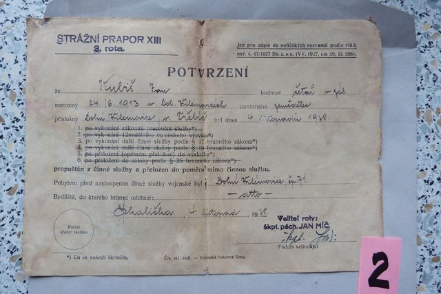  Potvrzení o propuštění z činné služby