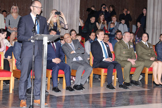  Náměstek ministra obrany Pavel Beran při projevu