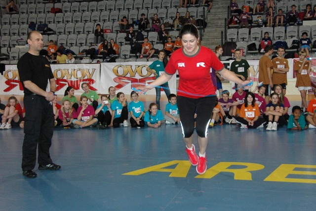 Magda Dvořáková během disciplíny skok přes švihadlo