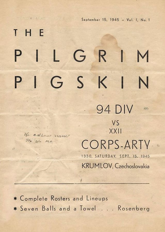 Původní plakát zvoucí na utkání v roce 1945